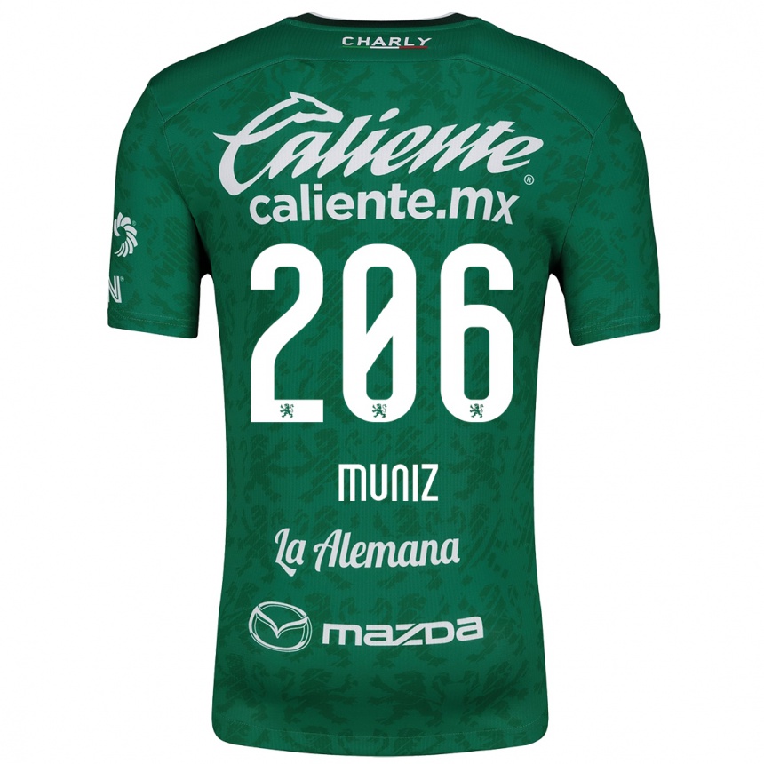 Niño Fútbol Camiseta Isaác Muñíz #206 Verde Blanco 1ª Equipación 2024/25