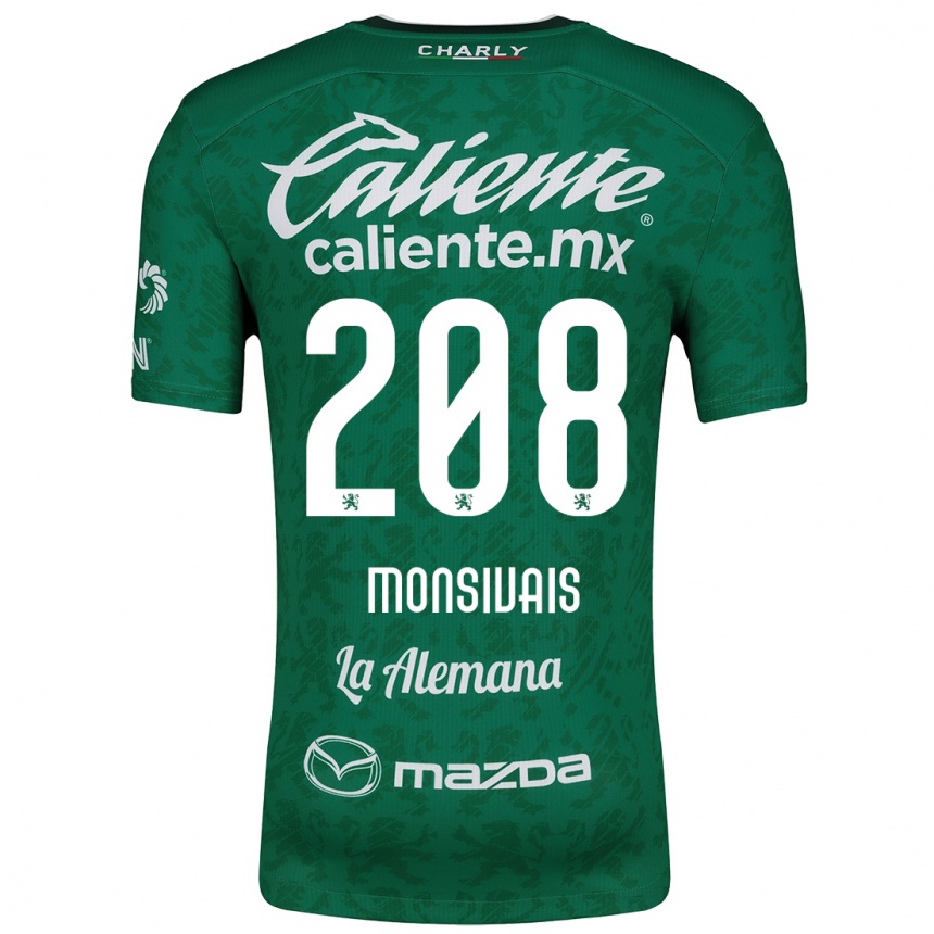 Niño Fútbol Camiseta Daniel Monsivaís #208 Verde Blanco 1ª Equipación 2024/25