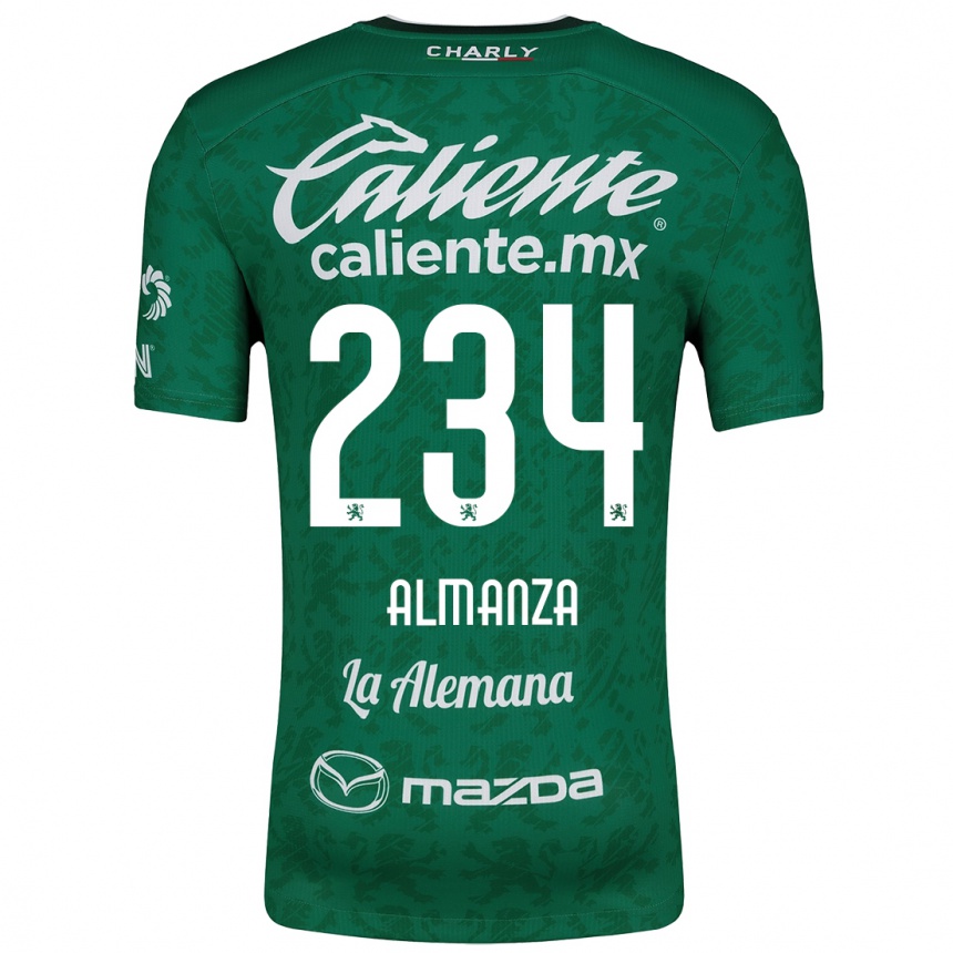 Niño Fútbol Camiseta Román Almanza #234 Verde Blanco 1ª Equipación 2024/25