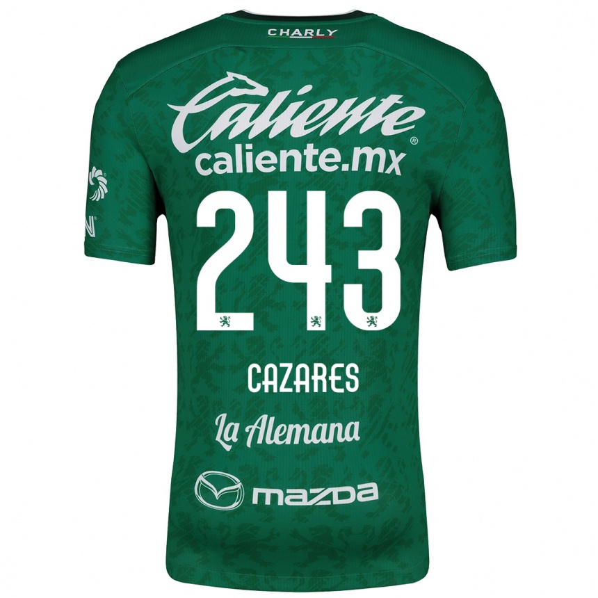 Niño Fútbol Camiseta Juan Cázares #243 Verde Blanco 1ª Equipación 2024/25