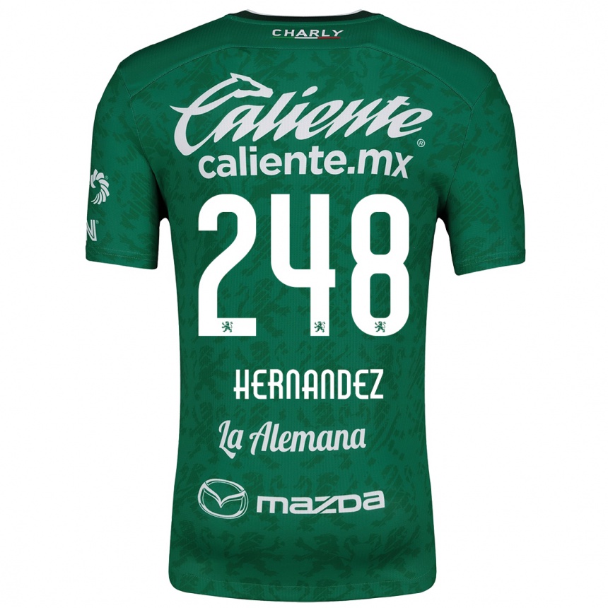 Niño Fútbol Camiseta Fernando Hernández #248 Verde Blanco 1ª Equipación 2024/25