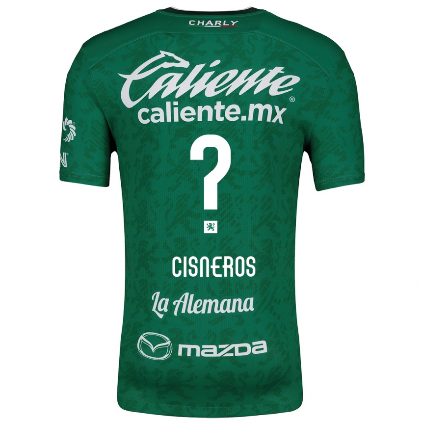 Niño Fútbol Camiseta Santiago Cisneros #0 Verde Blanco 1ª Equipación 2024/25