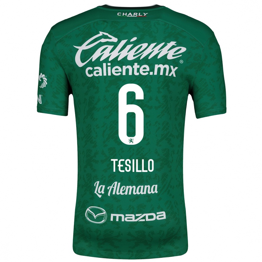 Niño Fútbol Camiseta William Tesillo #6 Verde Blanco 1ª Equipación 2024/25