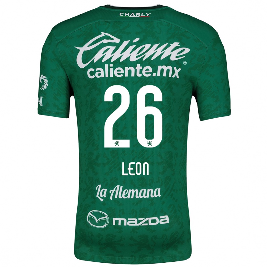 Niño Fútbol Camiseta Armando León #26 Verde Blanco 1ª Equipación 2024/25