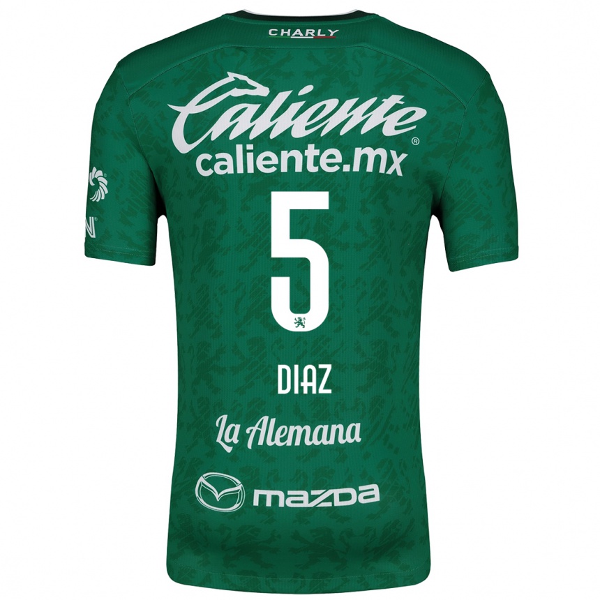 Niño Fútbol Camiseta Brenda Díaz #5 Verde Blanco 1ª Equipación 2024/25