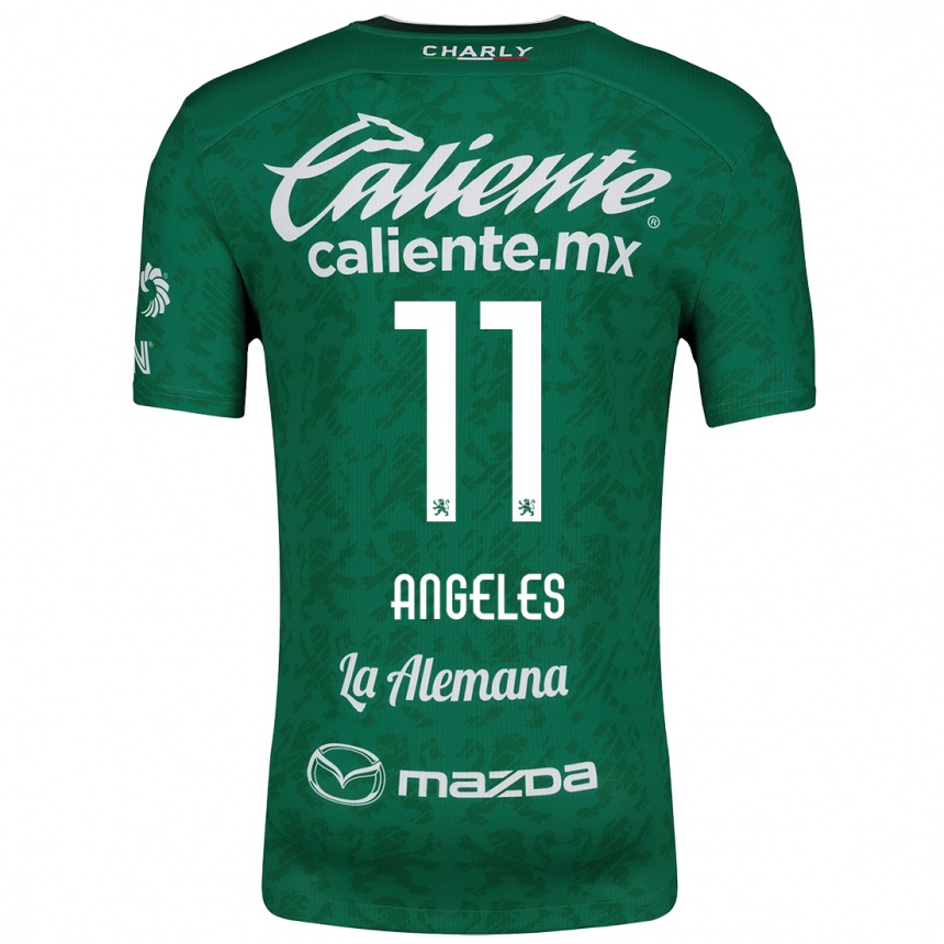 Niño Fútbol Camiseta Lizbeth Ángeles #11 Verde Blanco 1ª Equipación 2024/25