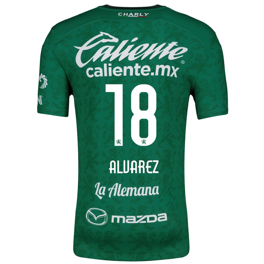 Niño Fútbol Camiseta Yazmin Álvarez #18 Verde Blanco 1ª Equipación 2024/25