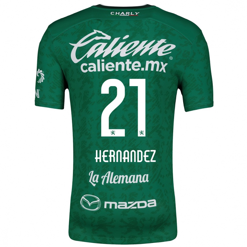 Niño Fútbol Camiseta Alexa Hernández #21 Verde Blanco 1ª Equipación 2024/25