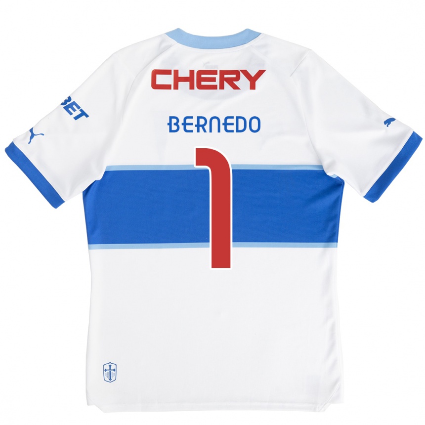 Niño Fútbol Camiseta Vicente Bernedo #1 Blanco Azul 1ª Equipación 2024/25