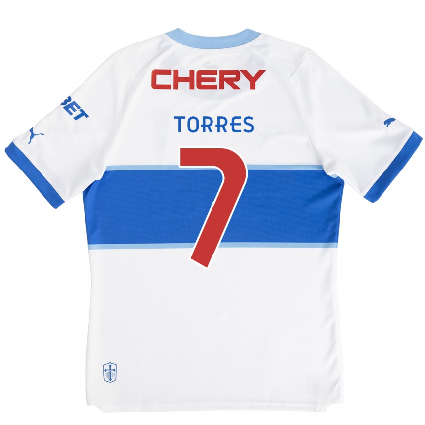 Niño Fútbol Camiseta Joaquín Torres #7 Blanco Azul 1ª Equipación 2024/25