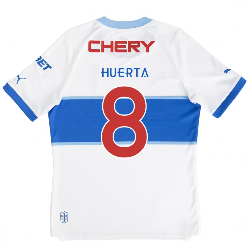 Niño Fútbol Camiseta Valber Huerta #8 Blanco Azul 1ª Equipación 2024/25