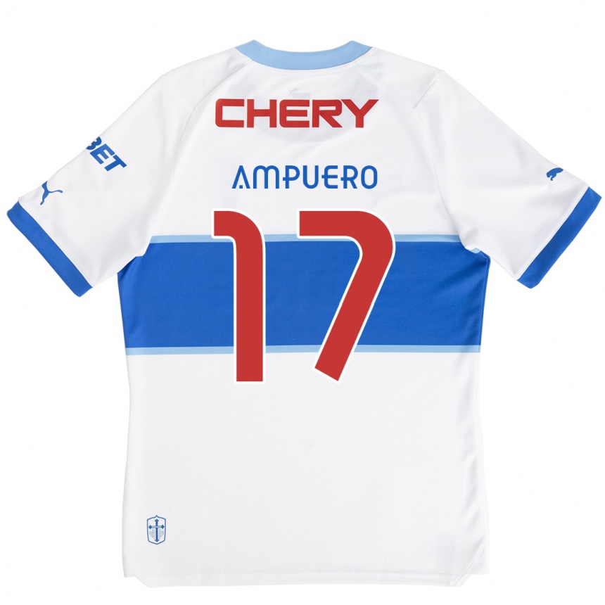 Niño Fútbol Camiseta Branco Ampuero #17 Blanco Azul 1ª Equipación 2024/25