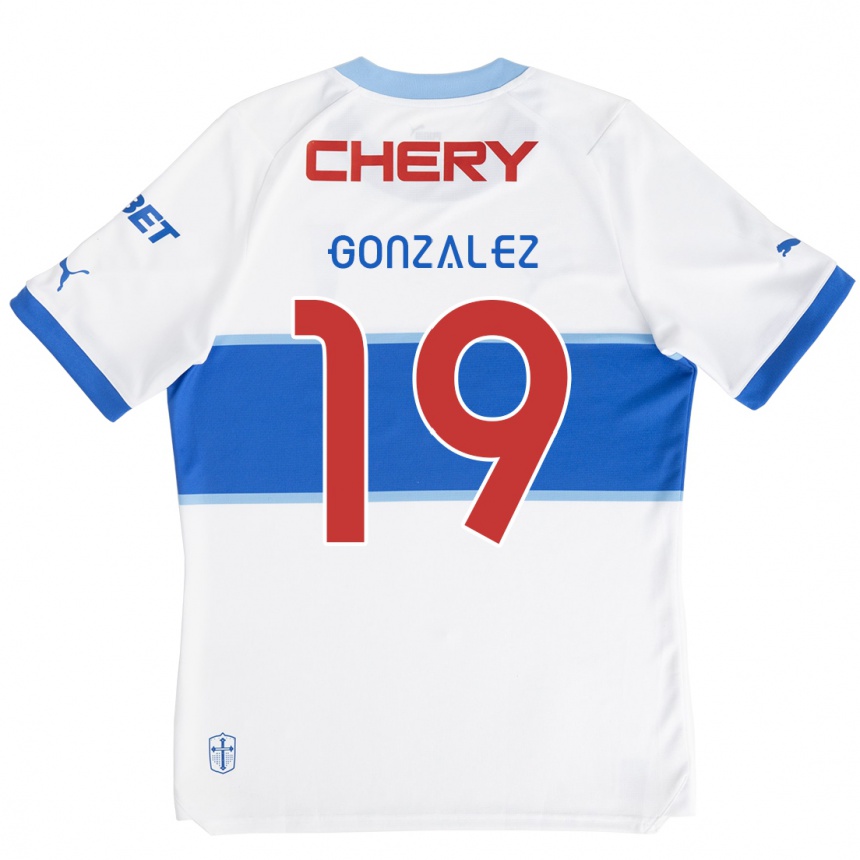 Niño Fútbol Camiseta Bryan González #19 Blanco Azul 1ª Equipación 2024/25