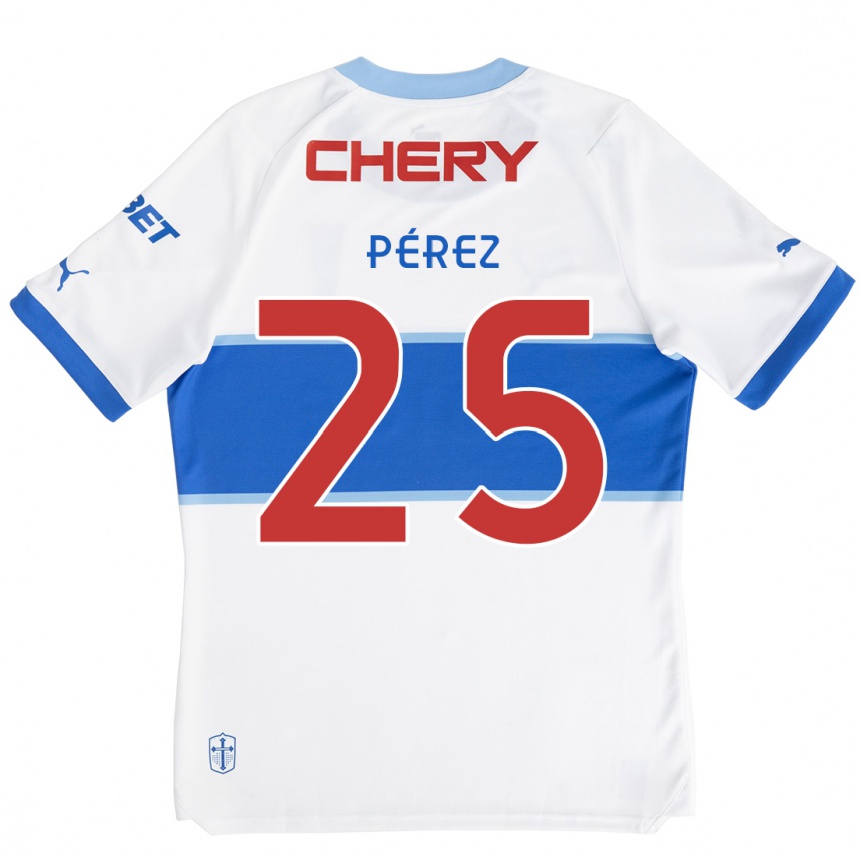 Niño Fútbol Camiseta Sebastián Pérez #25 Blanco Azul 1ª Equipación 2024/25