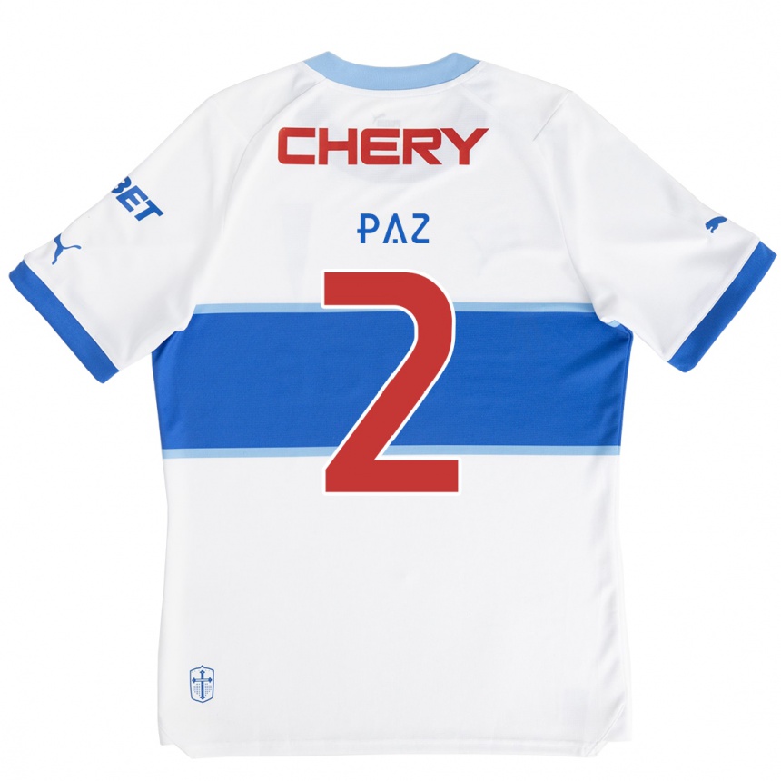 Niño Fútbol Camiseta Nehuén Paz #2 Blanco Azul 1ª Equipación 2024/25