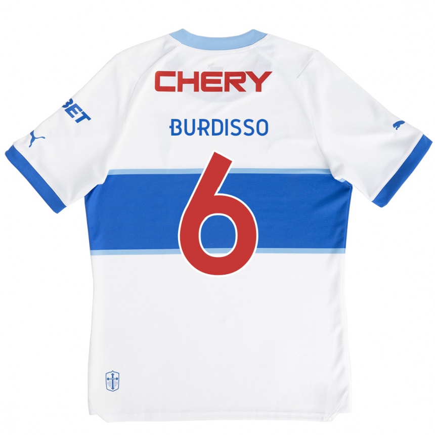 Niño Fútbol Camiseta Guillermo Burdisso #6 Blanco Azul 1ª Equipación 2024/25