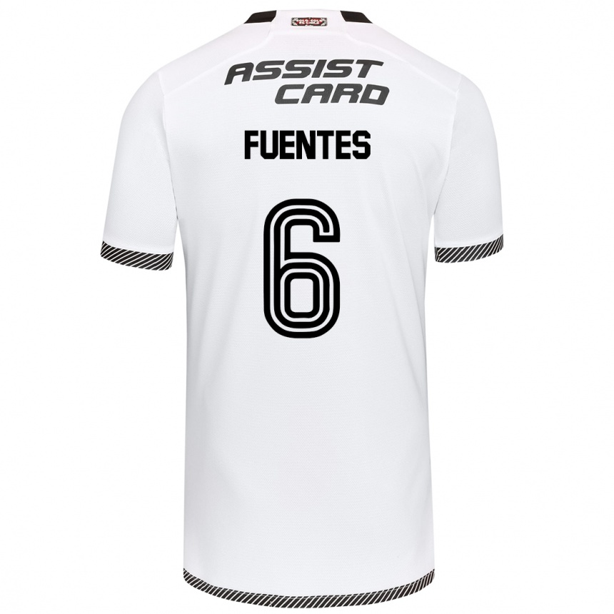 Niño Fútbol Camiseta César Fuentes #6 Blanco Negro 1ª Equipación 2024/25