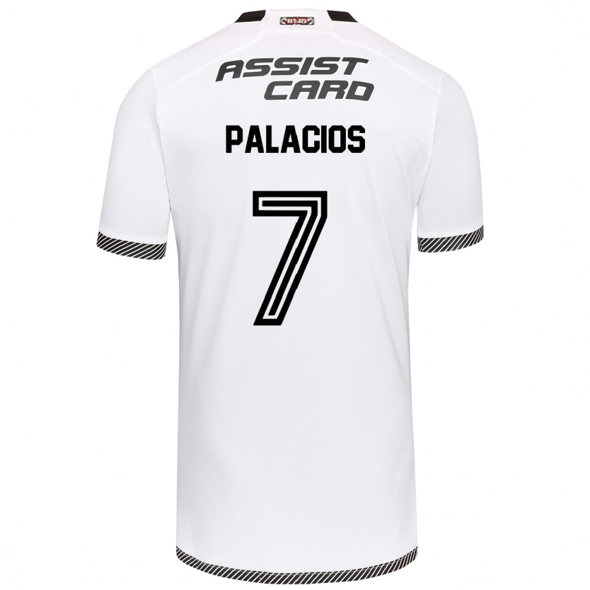 Niño Fútbol Camiseta Carlos Palacios #7 Blanco Negro 1ª Equipación 2024/25