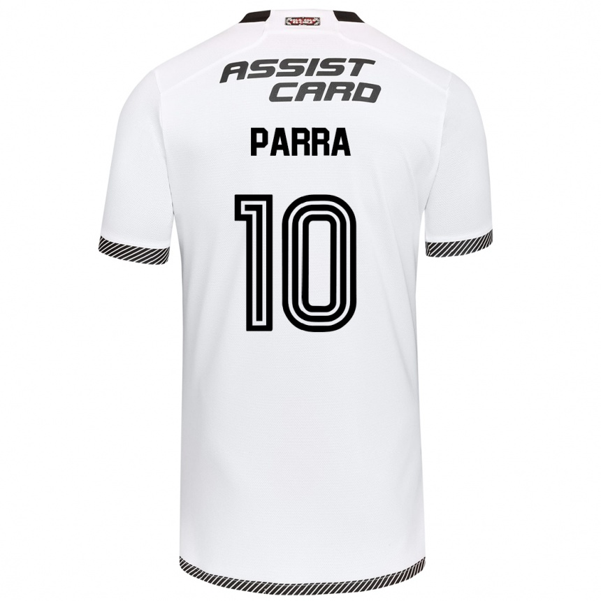 Niño Fútbol Camiseta Pablo Parra #10 Blanco Negro 1ª Equipación 2024/25