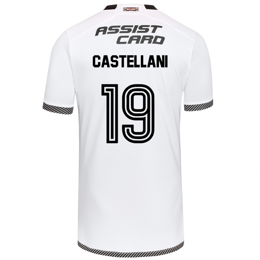 Niño Fútbol Camiseta Gonzalo Castellani #19 Blanco Negro 1ª Equipación 2024/25