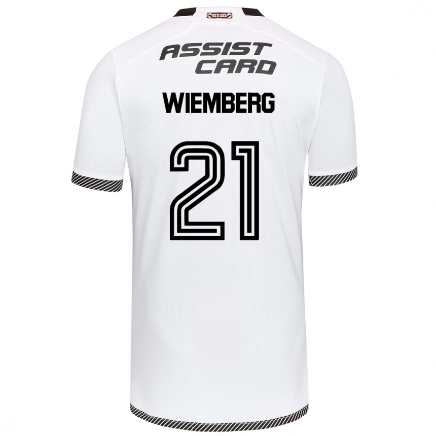 Niño Fútbol Camiseta Erick Wiemberg #21 Blanco Negro 1ª Equipación 2024/25