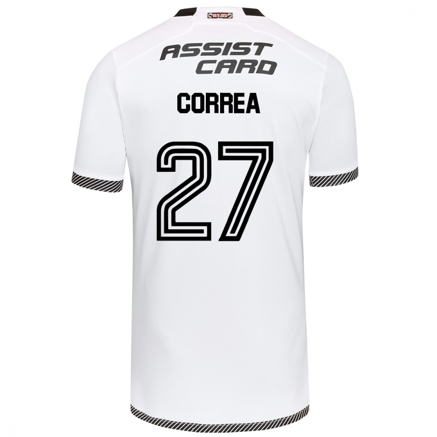 Niño Fútbol Camiseta Javier Correa #27 Blanco Negro 1ª Equipación 2024/25