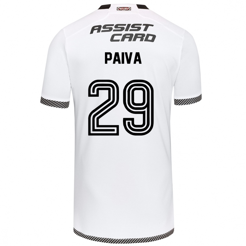 Niño Fútbol Camiseta Guillermo Paiva #29 Blanco Negro 1ª Equipación 2024/25