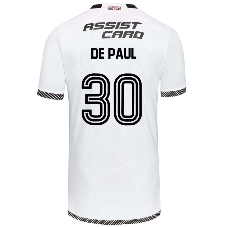 Niño Fútbol Camiseta Fernando De Paul #30 Blanco Negro 1ª Equipación 2024/25