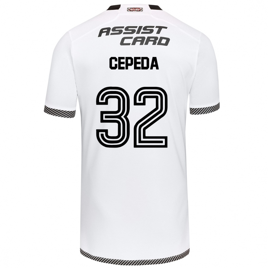 Niño Fútbol Camiseta Lucas Cepeda #32 Blanco Negro 1ª Equipación 2024/25