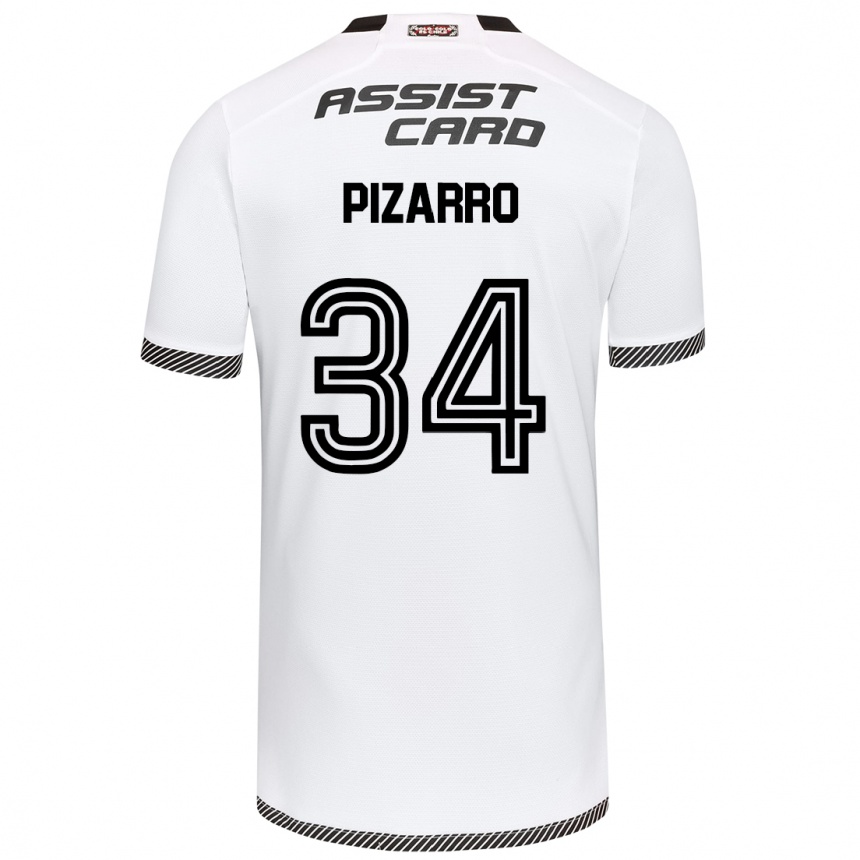 Niño Fútbol Camiseta Vicente Pizarro #34 Blanco Negro 1ª Equipación 2024/25