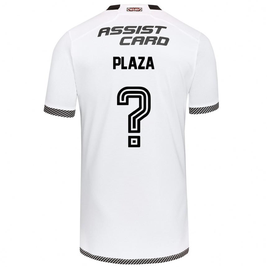 Niño Fútbol Camiseta Diego Plaza #0 Blanco Negro 1ª Equipación 2024/25