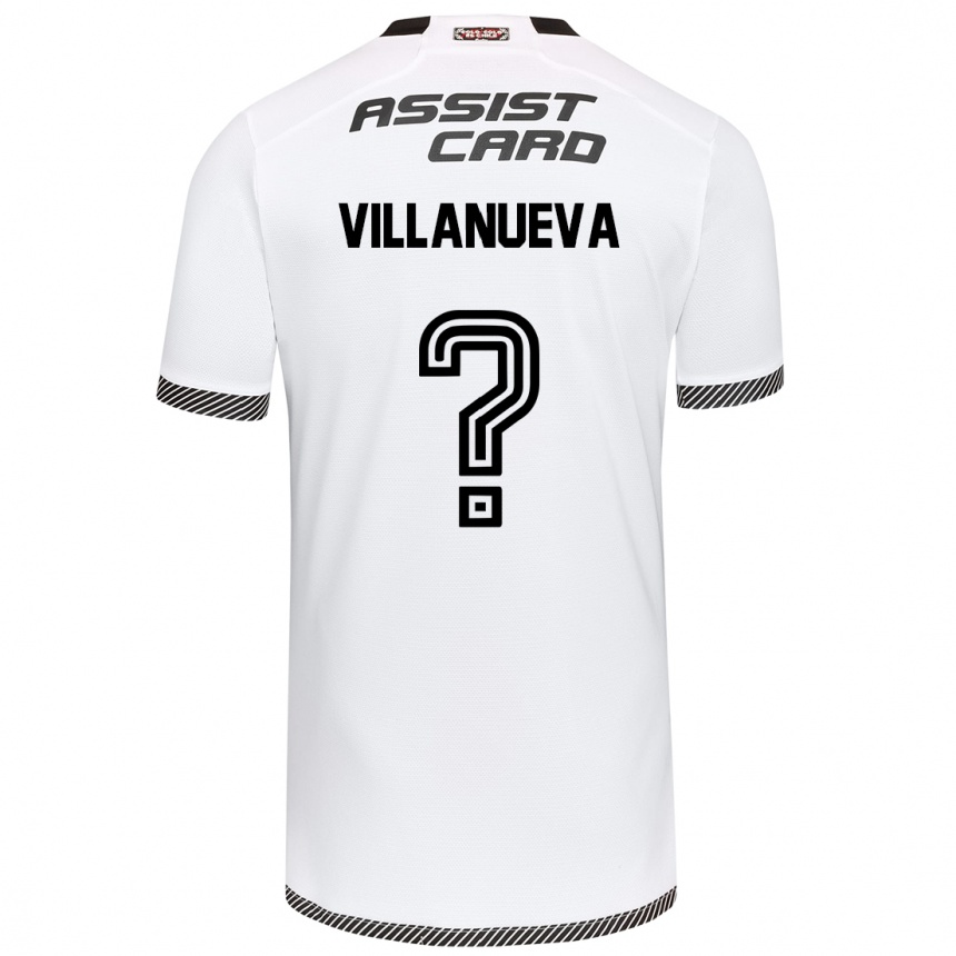 Niño Fútbol Camiseta Eduardo Villanueva #0 Blanco Negro 1ª Equipación 2024/25