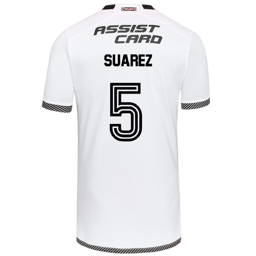 Niño Fútbol Camiseta Nicolás Suarez #5 Blanco Negro 1ª Equipación 2024/25