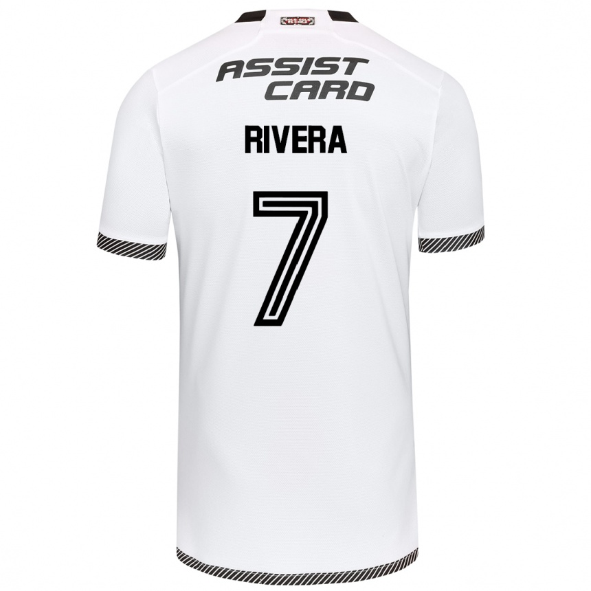 Niño Fútbol Camiseta Francisco Rivera #7 Blanco Negro 1ª Equipación 2024/25