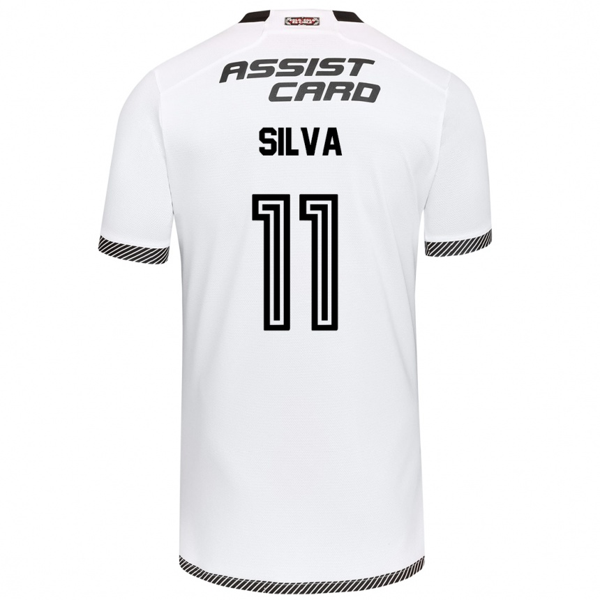 Niño Fútbol Camiseta Martín Silva #11 Blanco Negro 1ª Equipación 2024/25