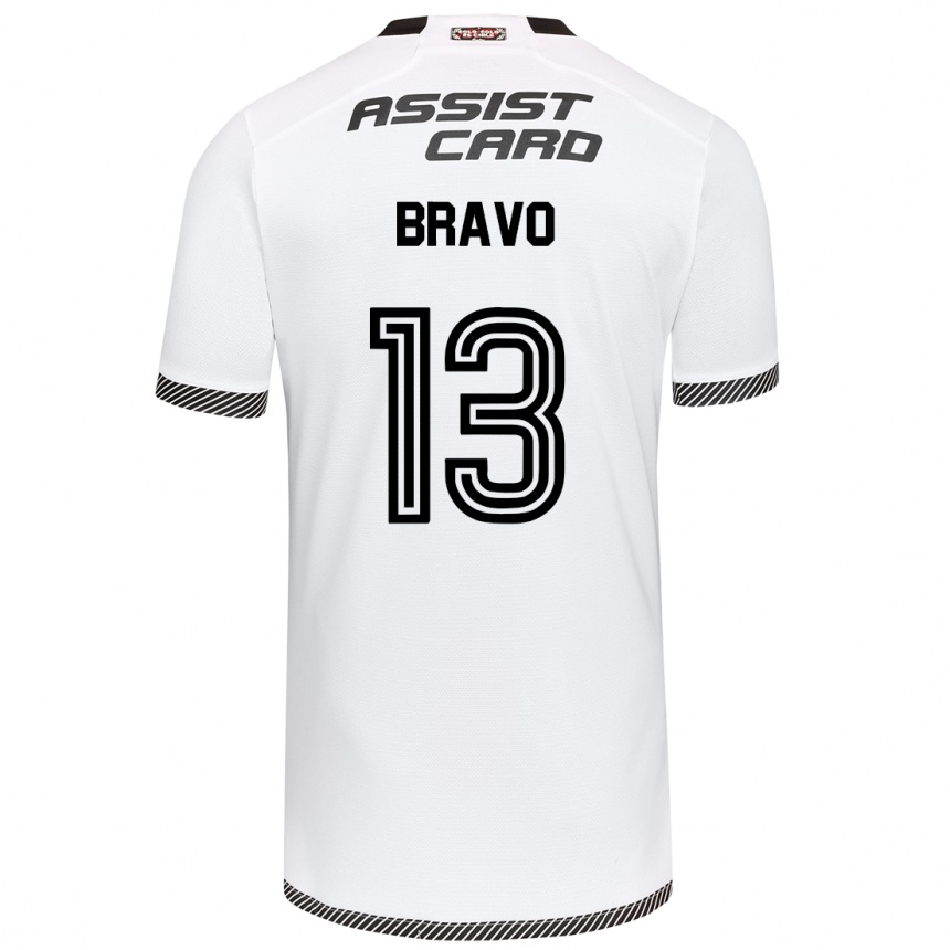 Niño Fútbol Camiseta Santiago Bravo #13 Blanco Negro 1ª Equipación 2024/25