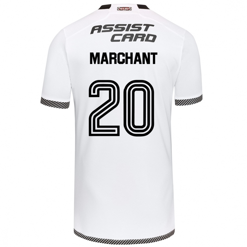 Niño Fútbol Camiseta Francisco Marchant #20 Blanco Negro 1ª Equipación 2024/25