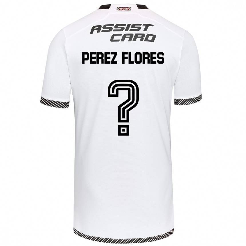 Niño Fútbol Camiseta Benjamín Pérez Flores #0 Blanco Negro 1ª Equipación 2024/25