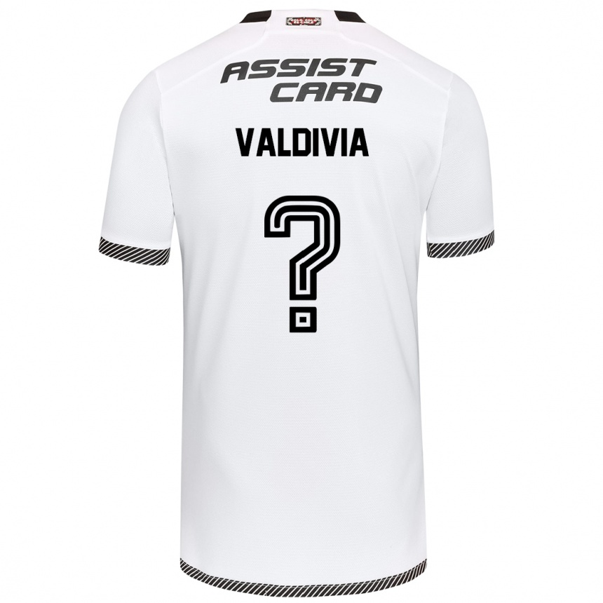 Niño Fútbol Camiseta Felipe Valdivia #0 Blanco Negro 1ª Equipación 2024/25