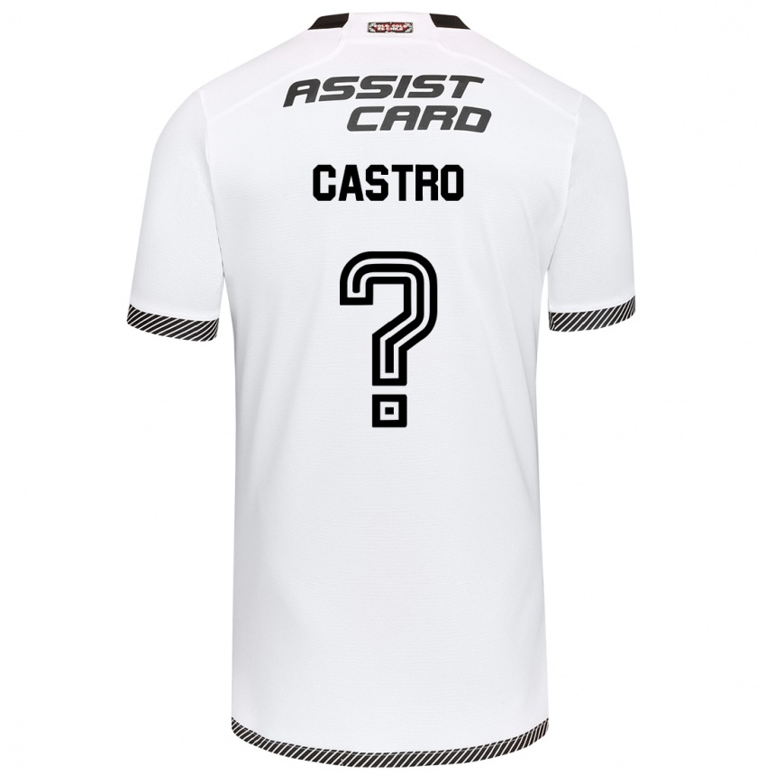 Niño Fútbol Camiseta Benjamín Castro #0 Blanco Negro 1ª Equipación 2024/25