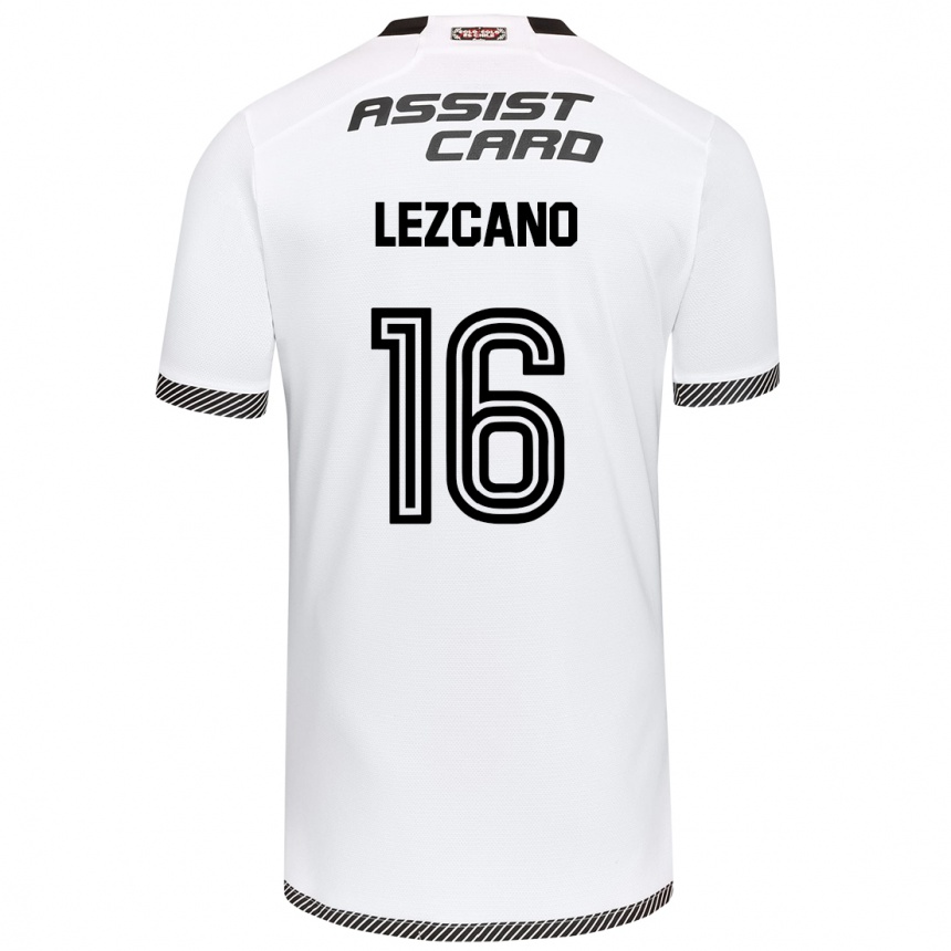 Niño Fútbol Camiseta Darío Lezcano #16 Blanco Negro 1ª Equipación 2024/25