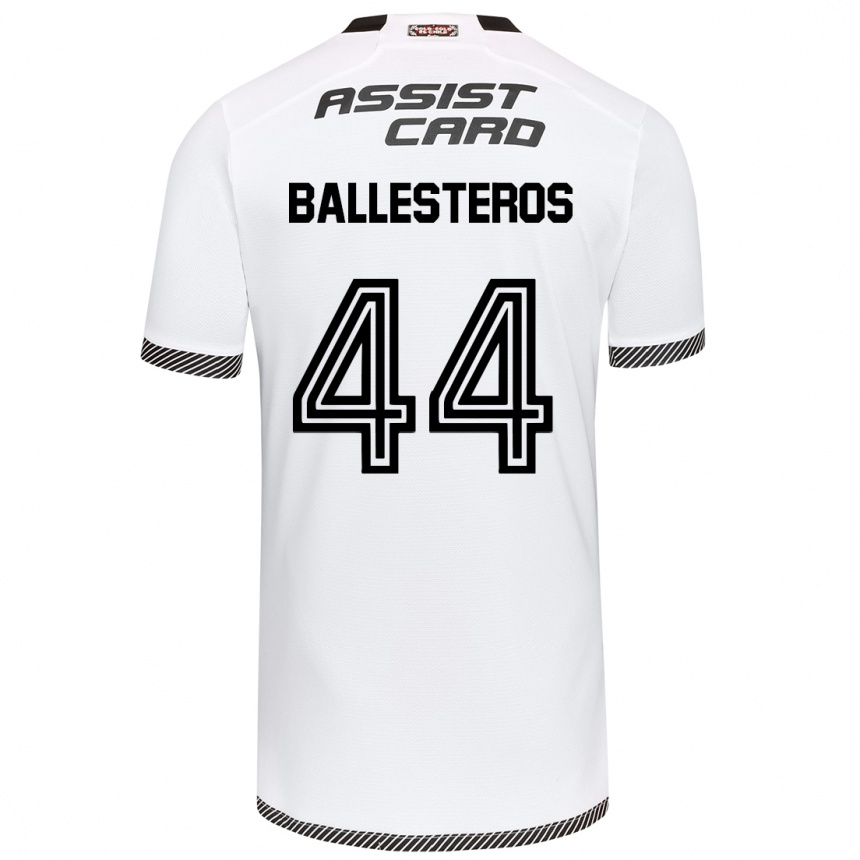 Niño Fútbol Camiseta Martín Ballesteros #44 Blanco Negro 1ª Equipación 2024/25