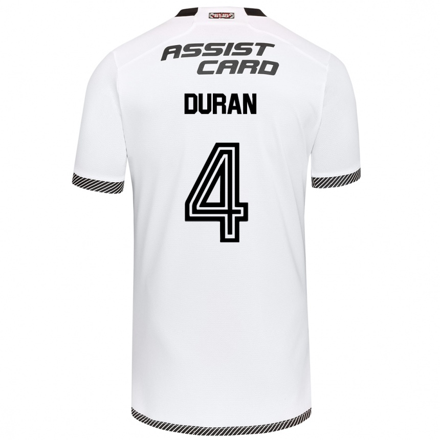 Niño Fútbol Camiseta Elisa Durán #4 Blanco Negro 1ª Equipación 2024/25