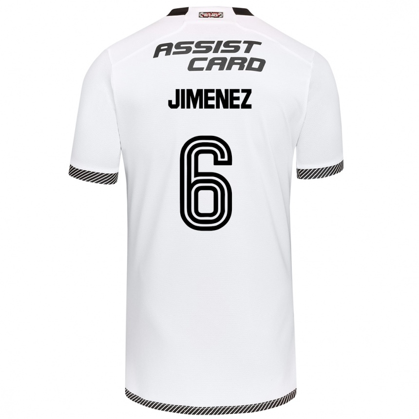 Niño Fútbol Camiseta Yastin Jiménez #6 Blanco Negro 1ª Equipación 2024/25