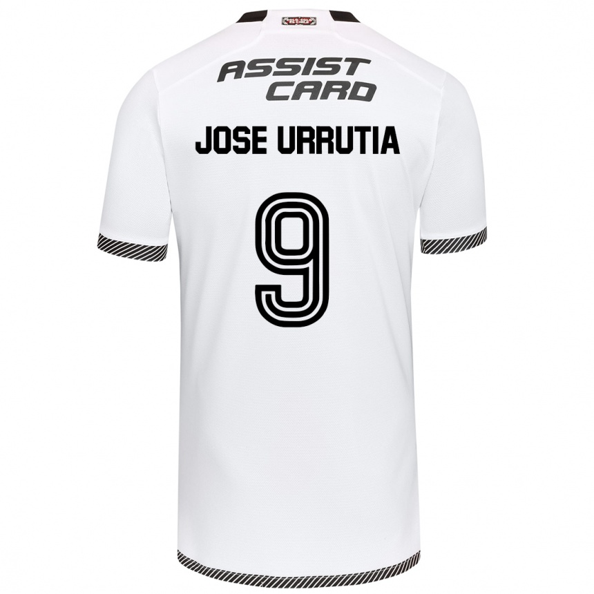 Niño Fútbol Camiseta María José Urrutia #9 Blanco Negro 1ª Equipación 2024/25