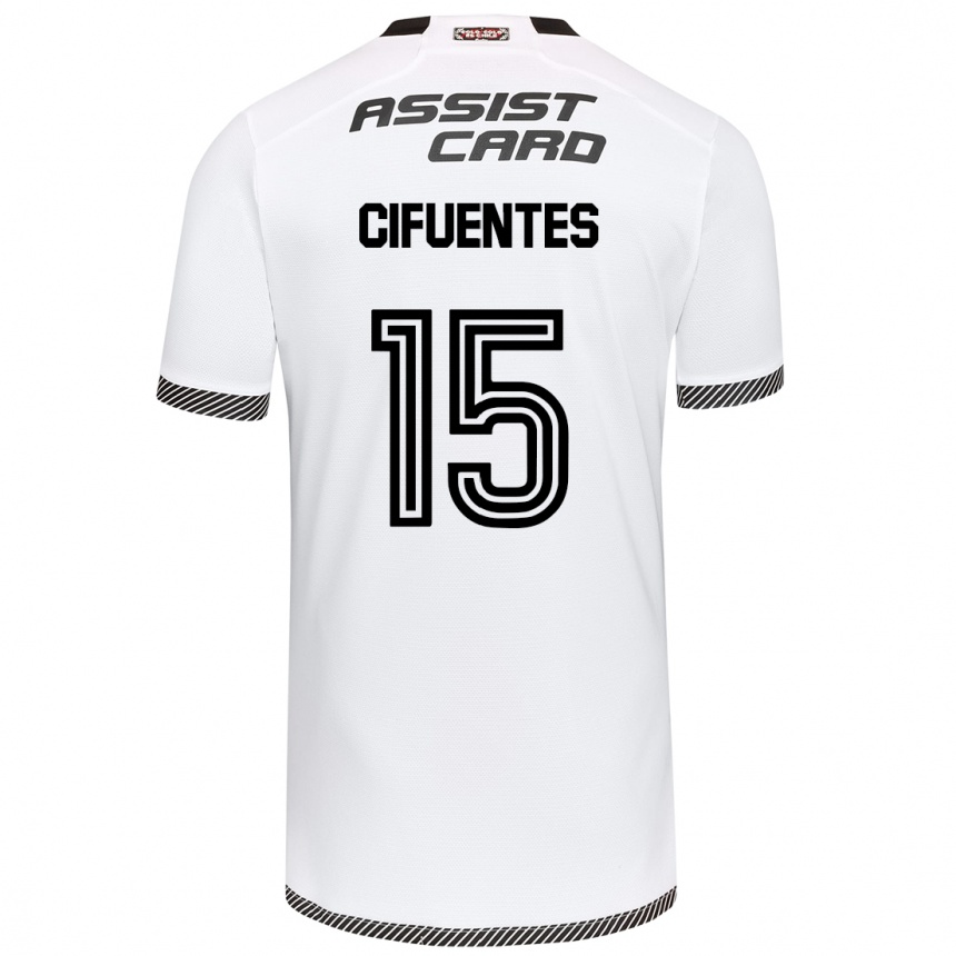 Niño Fútbol Camiseta Anaís Cifuentes #15 Blanco Negro 1ª Equipación 2024/25