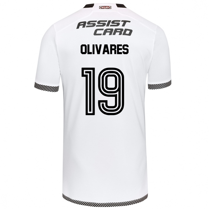 Niño Fútbol Camiseta Michelle Olivares #19 Blanco Negro 1ª Equipación 2024/25