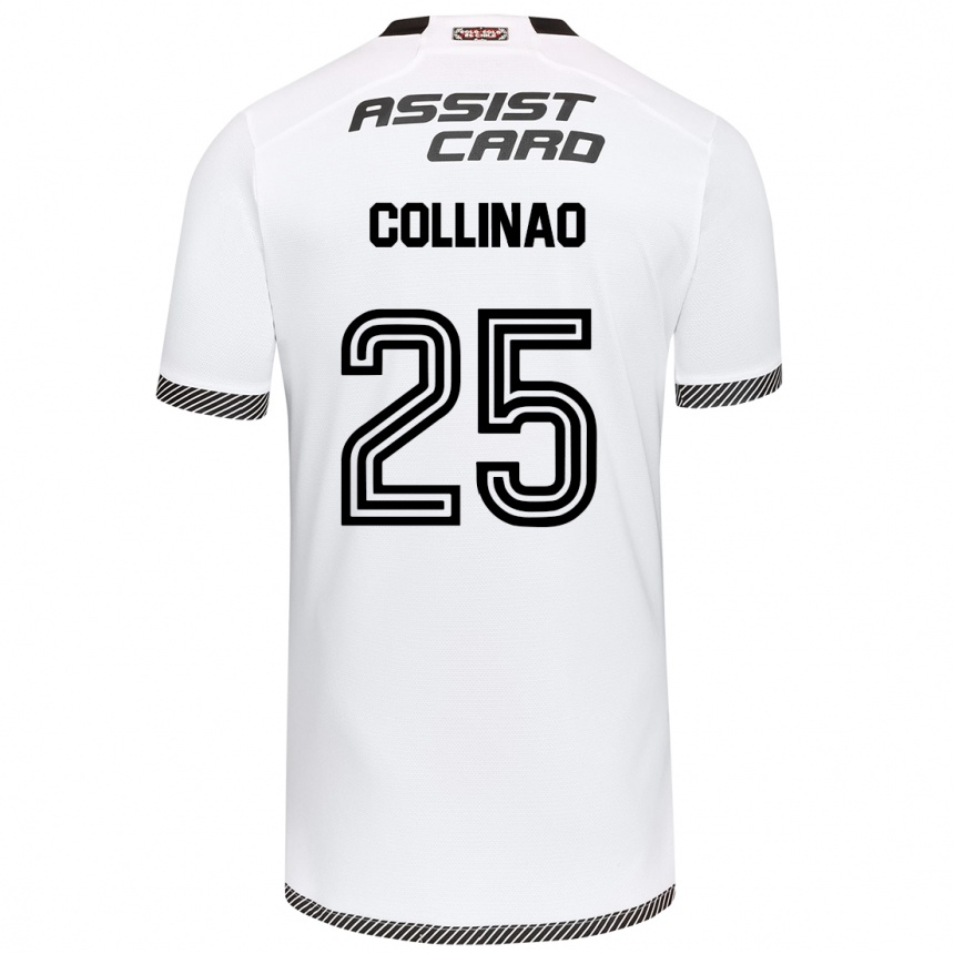 Niño Fútbol Camiseta Margarita Collinao #25 Blanco Negro 1ª Equipación 2024/25