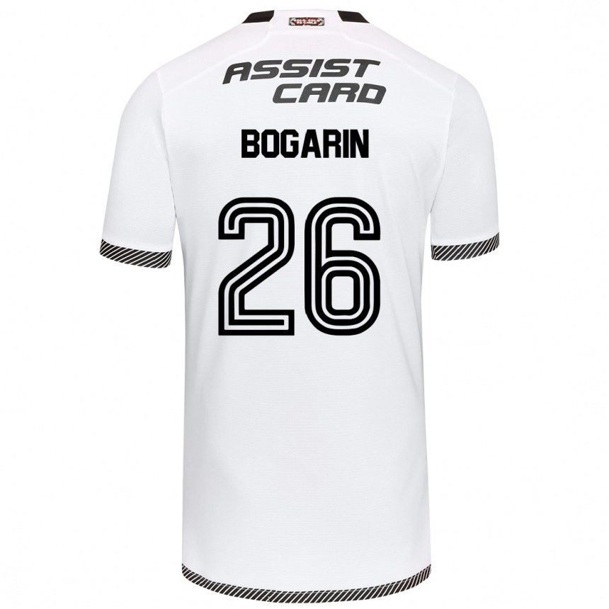 Niño Fútbol Camiseta Dahiana Bogarín #26 Blanco Negro 1ª Equipación 2024/25