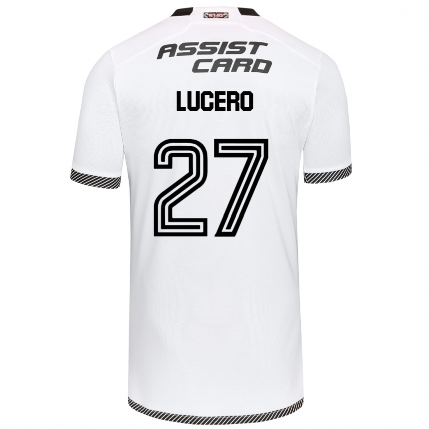 Niño Fútbol Camiseta Valentina Lucero #27 Blanco Negro 1ª Equipación 2024/25